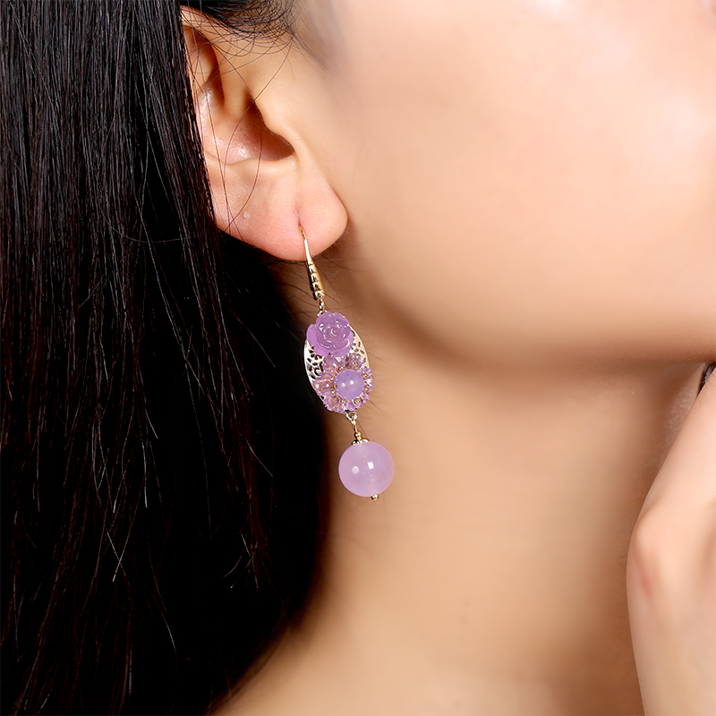 高貴典雅紫色系耳環(huán)，優(yōu)雅嫵媚的古風(fēng)首飾