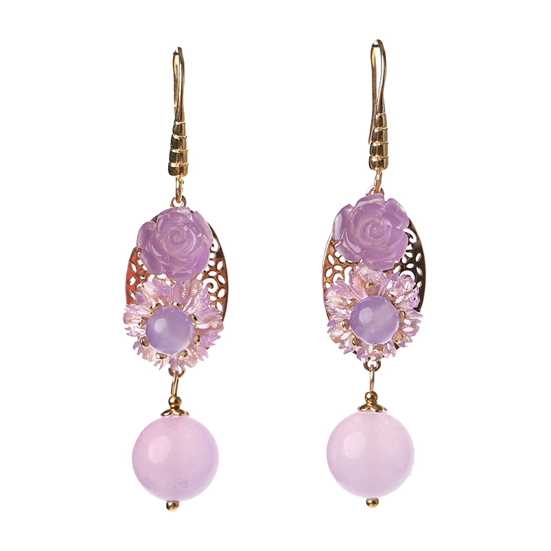 高貴典雅紫色系耳環(huán)，優(yōu)雅嫵媚的古風(fēng)首飾