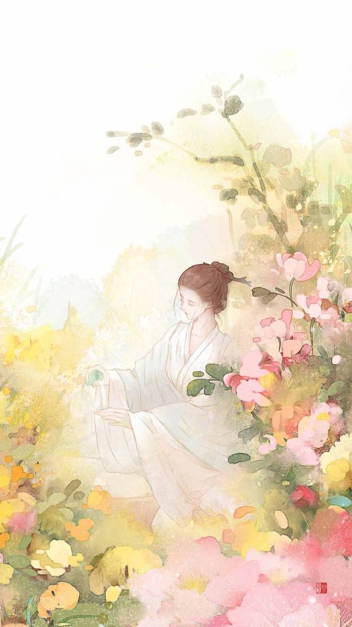 9款淡雅水彩禪意古風背景，古風手機壁紙圖片