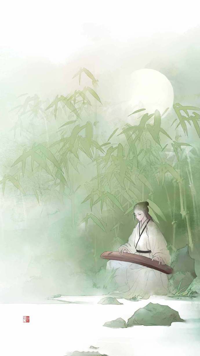 9款淡雅水彩禪意古風背景，古風手機壁紙圖片