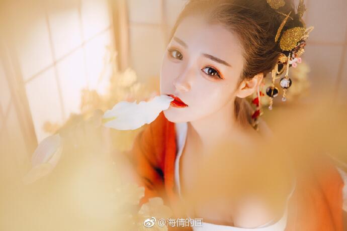 日式和服風(fēng)古裝攝影，好美麗的紅衣小姐姐