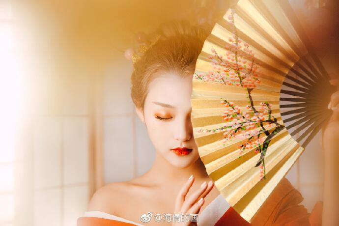 日式和服風(fēng)古裝攝影，好美麗的紅衣小姐姐