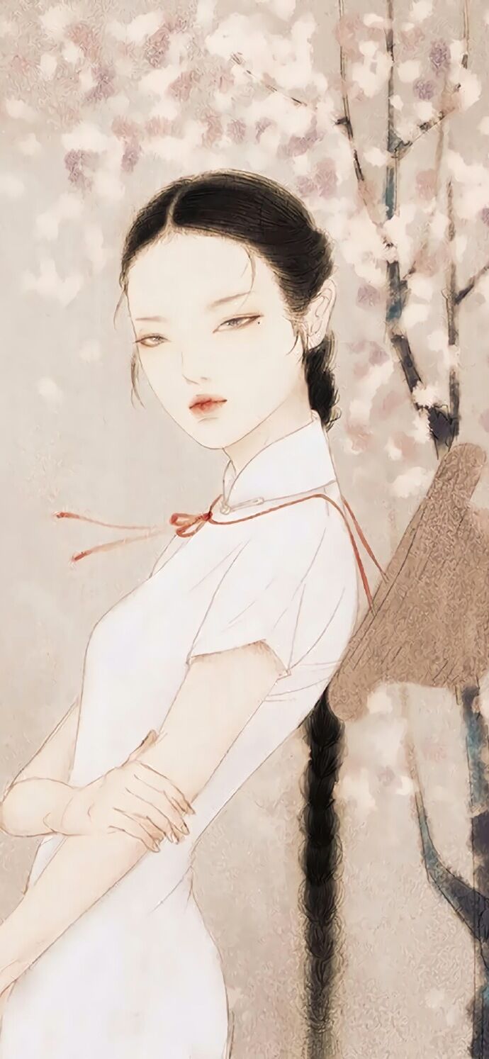 仕女古風(fēng)手機(jī)壁紙插畫，別樣的古風(fēng)女子風(fēng)情