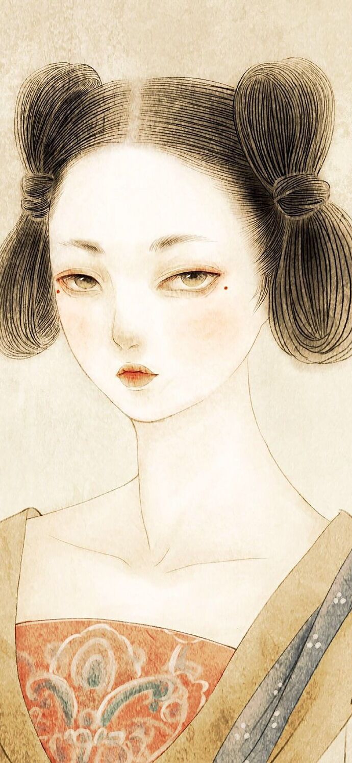 仕女古風(fēng)手機(jī)壁紙插畫，別樣的古風(fēng)女子風(fēng)情