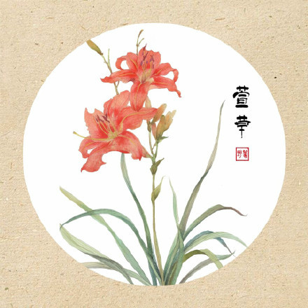 清新古風花卉插畫，可作頭像的花卉插畫圖片