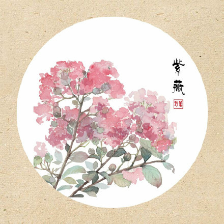 清新古風花卉插畫，可作頭像的花卉插畫圖片