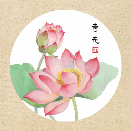 清新古風花卉插畫，可作頭像的花卉插畫圖片