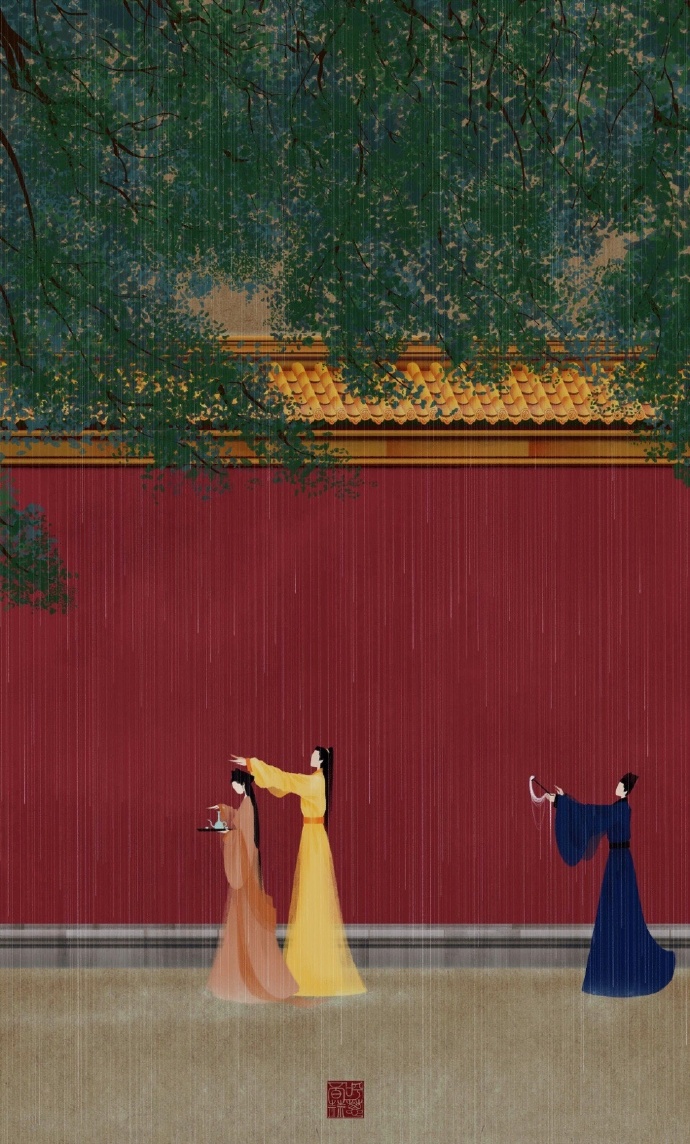 高清無臉古風(fēng)插畫欣賞，令人遐想的手繪插畫圖