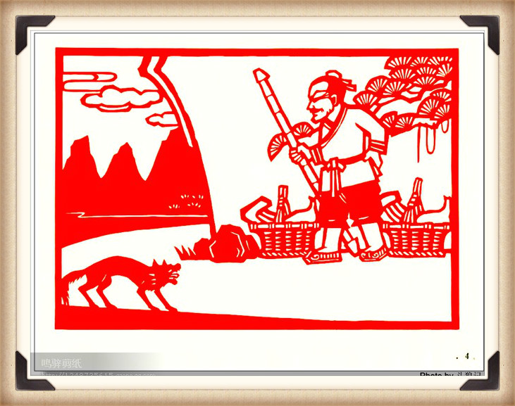 斗狼記剪紙藝術(shù)，高清剪紙連環(huán)畫圖集（54張）