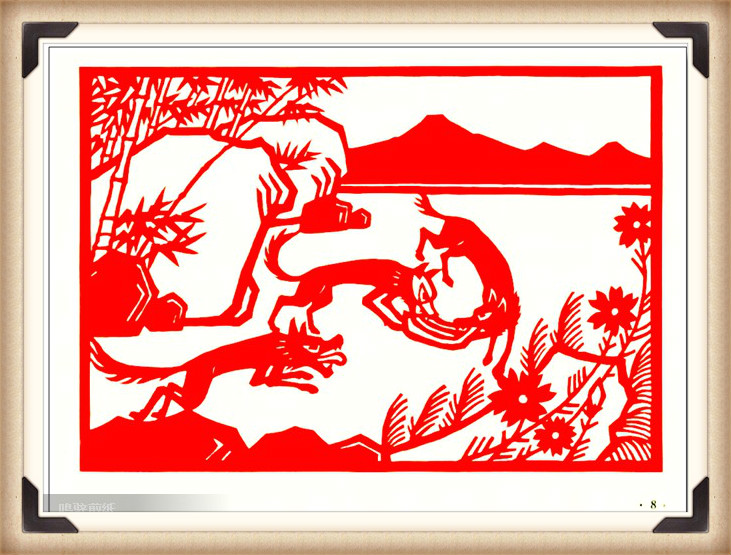 斗狼記剪紙藝術(shù)，高清剪紙連環(huán)畫圖集（54張）