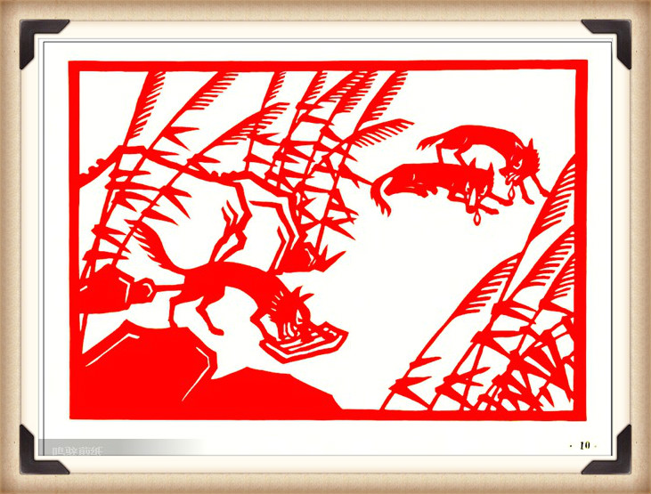 斗狼記剪紙藝術(shù)，高清剪紙連環(huán)畫圖集（54張）