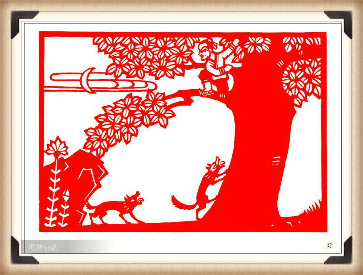 斗狼記剪紙藝術(shù)，高清剪紙連環(huán)畫圖集（54張）