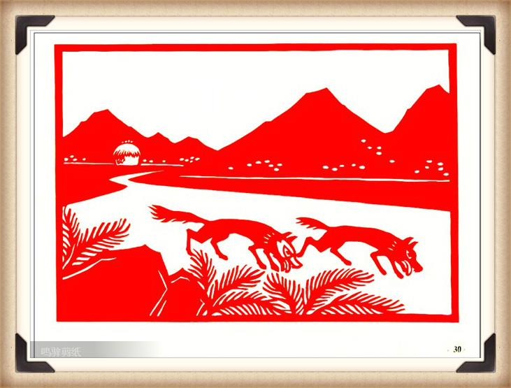 斗狼記剪紙藝術(shù)，高清剪紙連環(huán)畫圖集（54張）