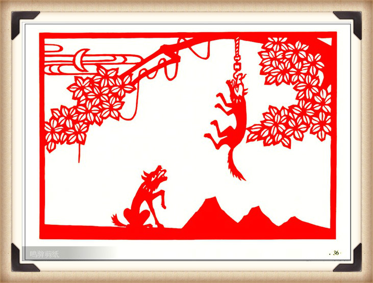 斗狼記剪紙藝術(shù)，高清剪紙連環(huán)畫圖集（54張）