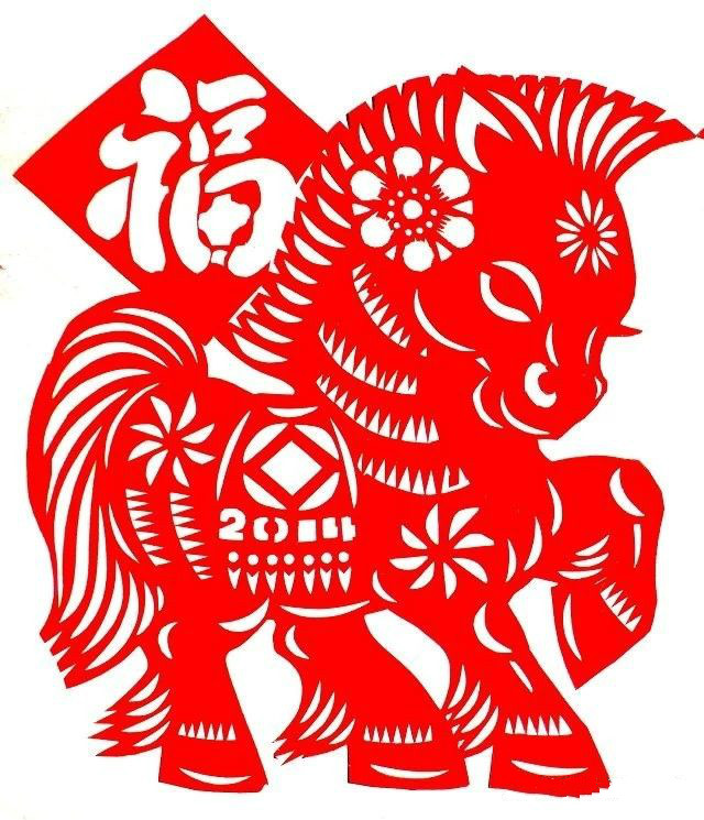 活潑可愛的小馬駒剪紙圖集(25張)，孫立峰作品