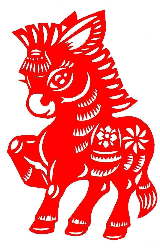 活潑可愛的小馬駒剪紙圖集(25張)，孫立峰作品