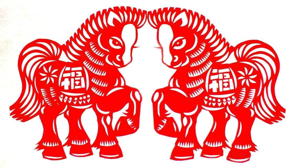 活潑可愛的小馬駒剪紙圖集(25張)，孫立峰作品