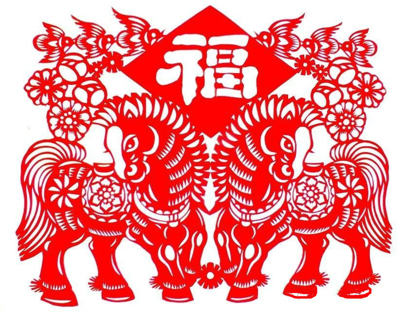 活潑可愛的小馬駒剪紙圖集(25張)，孫立峰作品