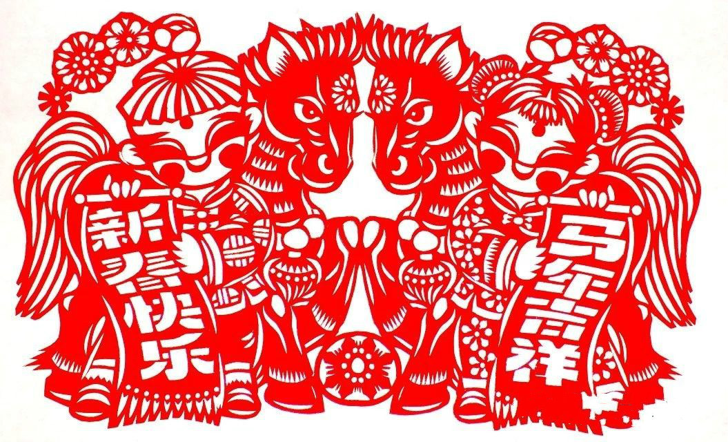 活潑可愛的小馬駒剪紙圖集(25張)，孫立峰作品