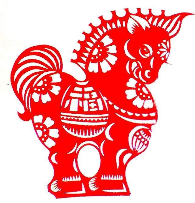 活潑可愛的小馬駒剪紙圖集(25張)，孫立峰作品