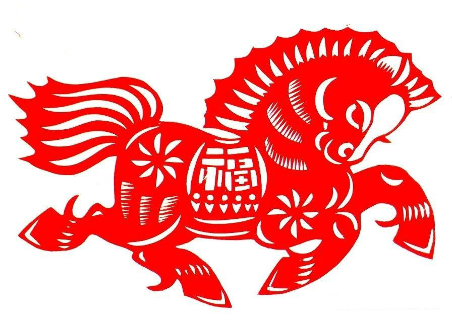 活潑可愛的小馬駒剪紙圖集(25張)，孫立峰作品