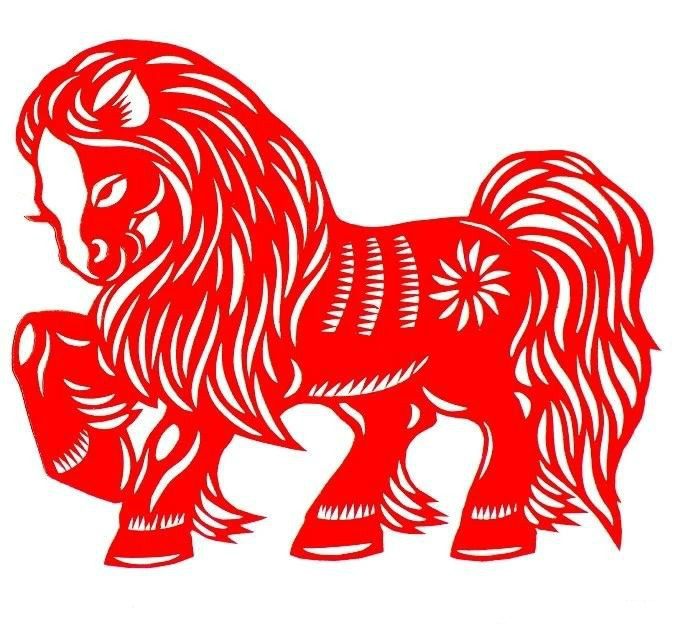 活潑可愛的小馬駒剪紙圖集(25張)，孫立峰作品