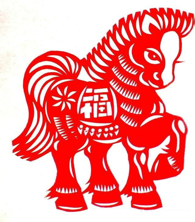 活潑可愛的小馬駒剪紙圖集(25張)，孫立峰作品