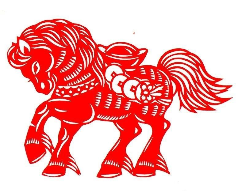 活潑可愛的小馬駒剪紙圖集(25張)，孫立峰作品