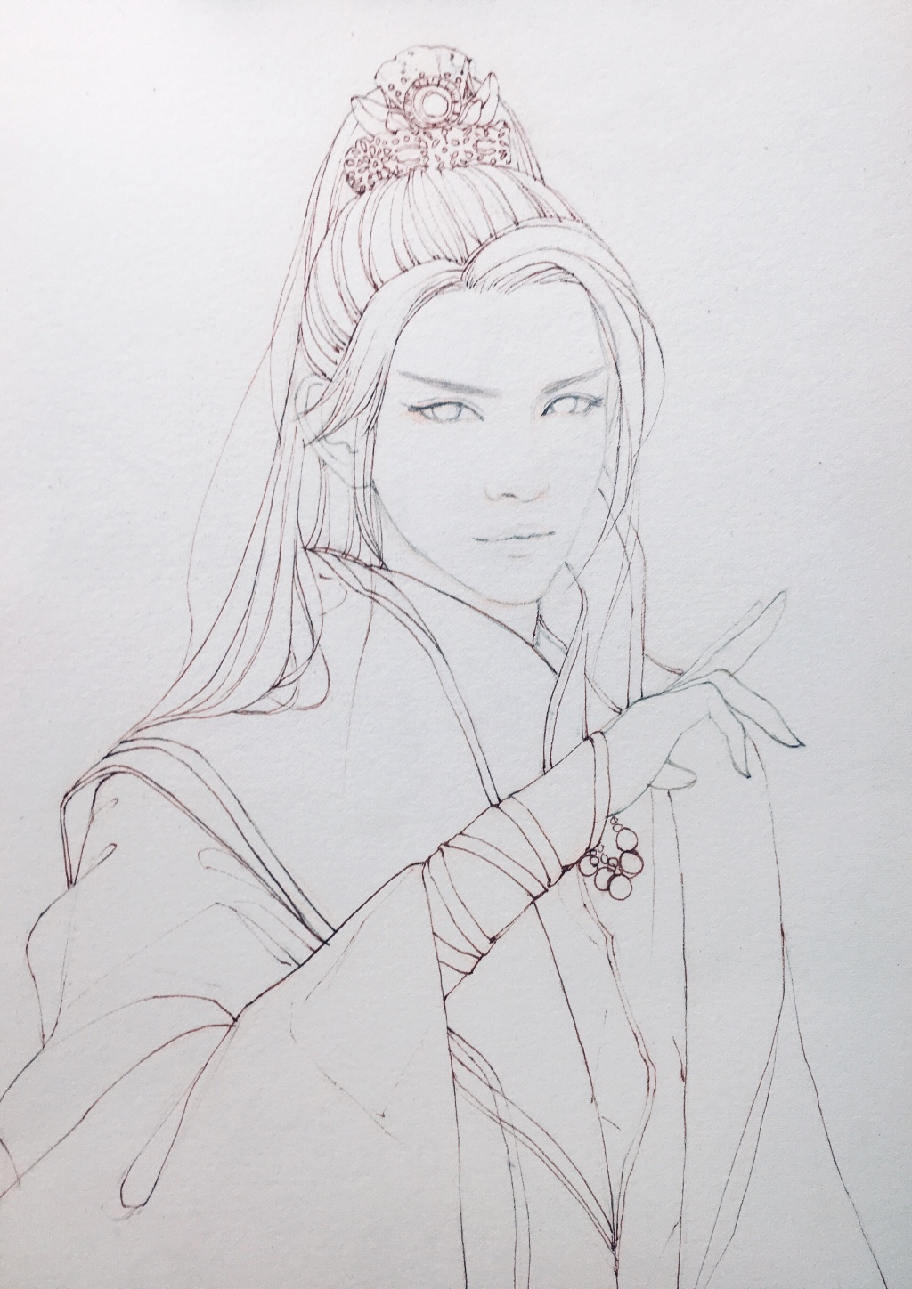 超詳細古風(fēng)美男上色步驟圖，可收藏做臨摹圖集