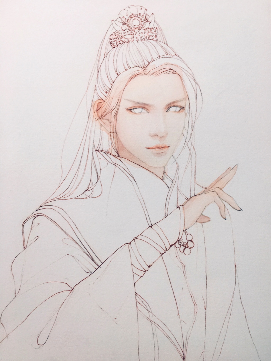 超詳細古風(fēng)美男上色步驟圖，可收藏做臨摹圖集