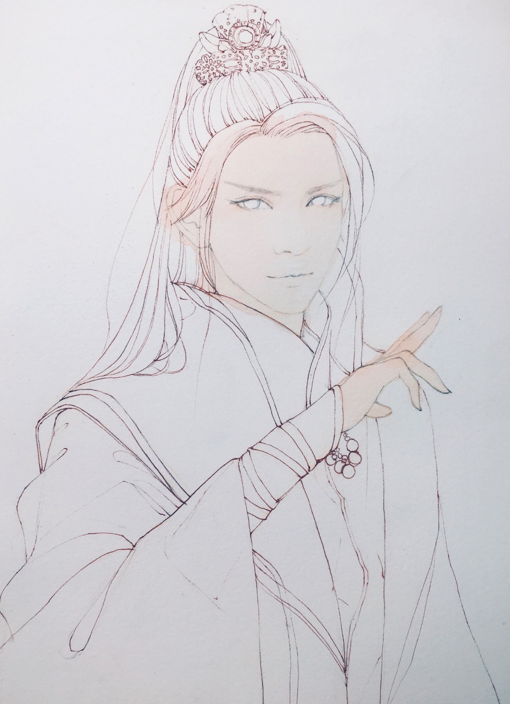 超詳細古風(fēng)美男上色步驟圖，可收藏做臨摹圖集