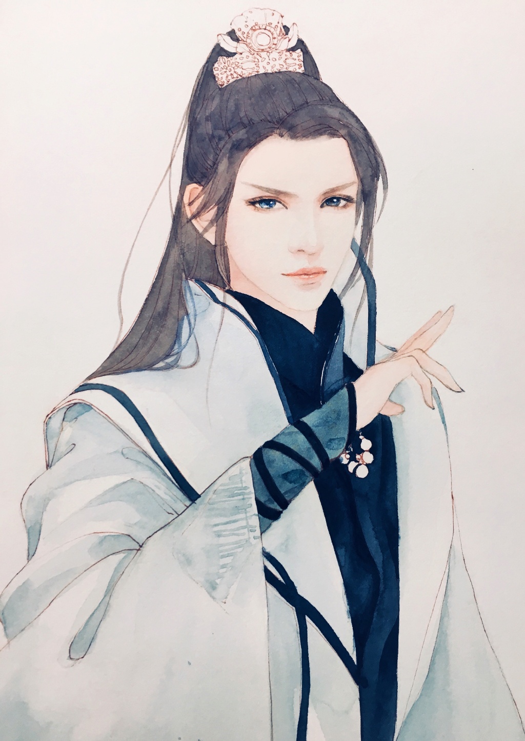 超詳細古風(fēng)美男上色步驟圖，可收藏做臨摹圖集