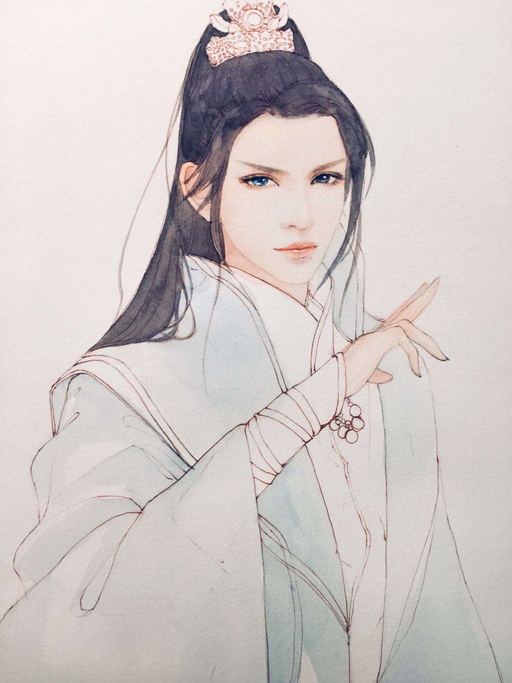 超詳細古風(fēng)美男上色步驟圖，可收藏做臨摹圖集