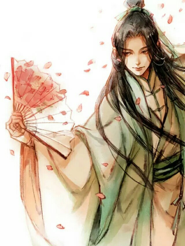 一組帥氣小哥哥古風(fēng)圖片，手持折扇男生古風(fēng)圖