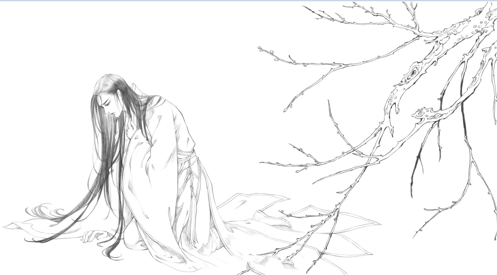 15張超帥古風美男線稿圖，古風人物線稿臨摹圖集