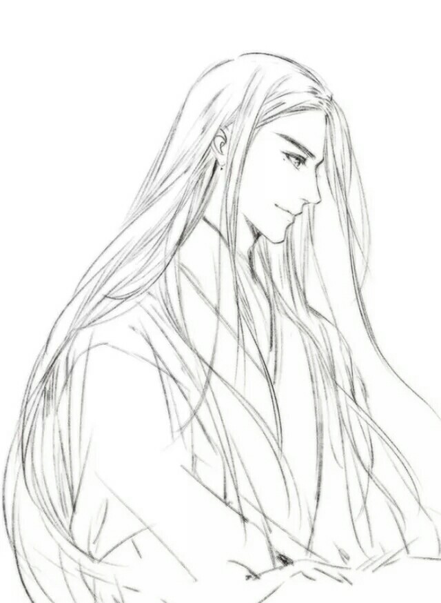 15張超帥古風美男線稿圖，古風人物線稿臨摹圖集