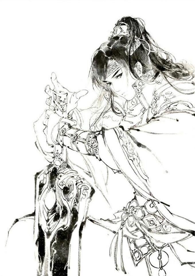 15張超帥古風美男線稿圖，古風人物線稿臨摹圖集