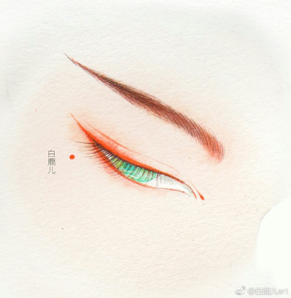 閉眼女子眉眼繪畫(huà)圖集，唯美眼睛古風(fēng)圖片