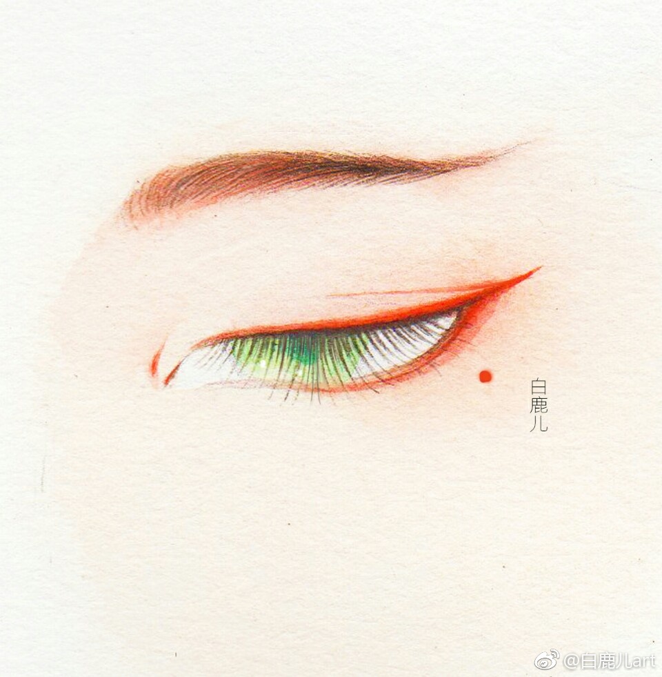 閉眼女子眉眼繪畫(huà)圖集，唯美眼睛古風(fēng)圖片