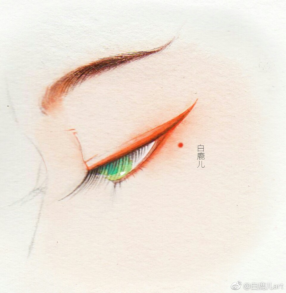 閉眼女子眉眼繪畫(huà)圖集，唯美眼睛古風(fēng)圖片