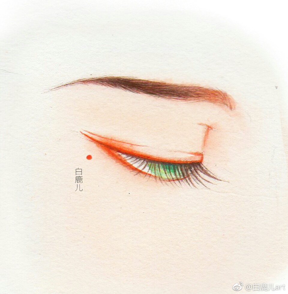 閉眼女子眉眼繪畫(huà)圖集，唯美眼睛古風(fēng)圖片