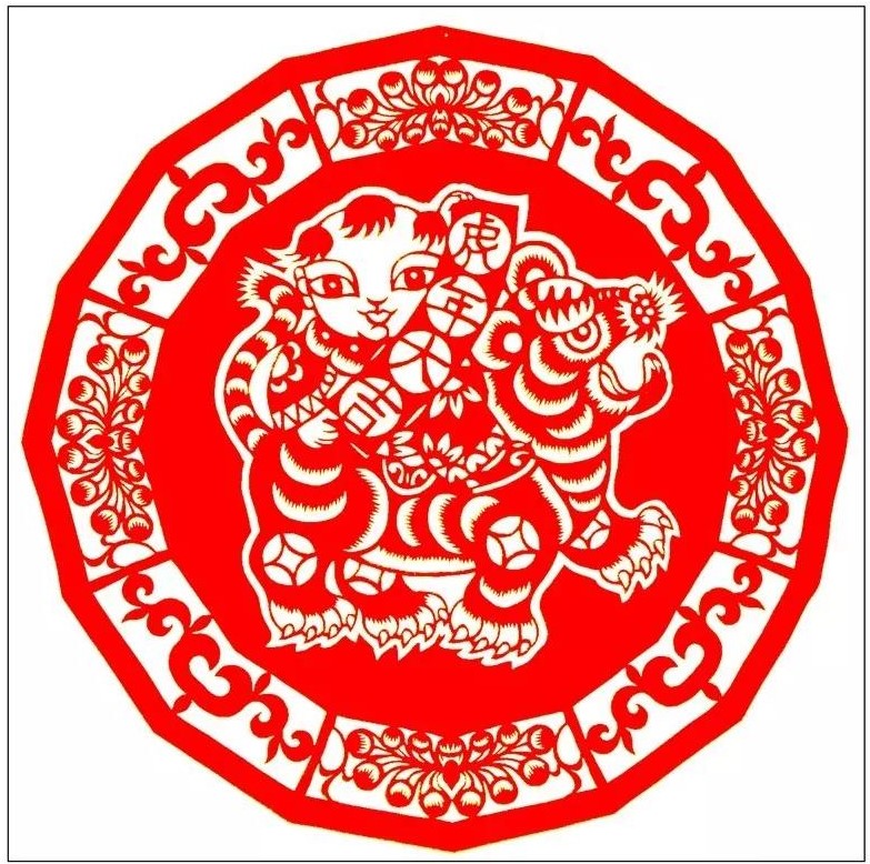 寅——賞“虎”剪紙，23張虎剪紙圖集