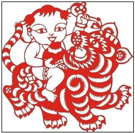 寅——賞“虎”剪紙，23張虎剪紙圖集