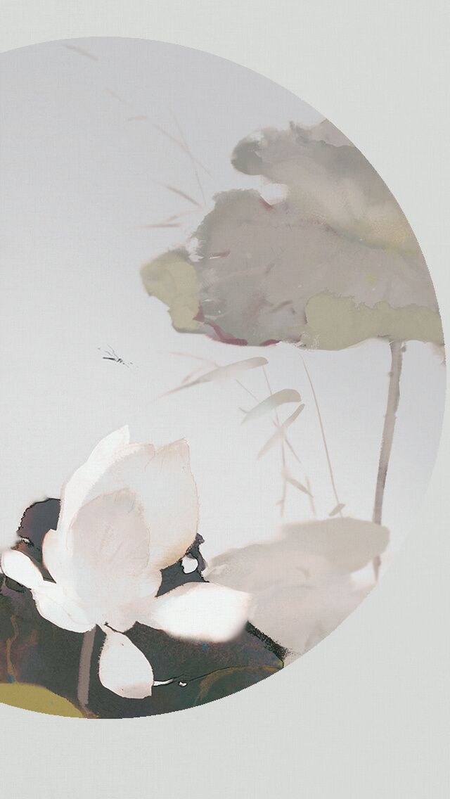 古韻意境之美手機壁紙，淡雅半圓畫面古風圖片