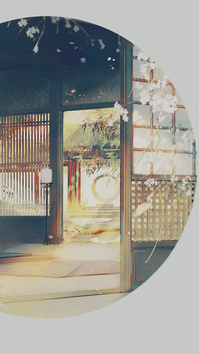 古韻意境之美手機壁紙，淡雅半圓畫面古風圖片