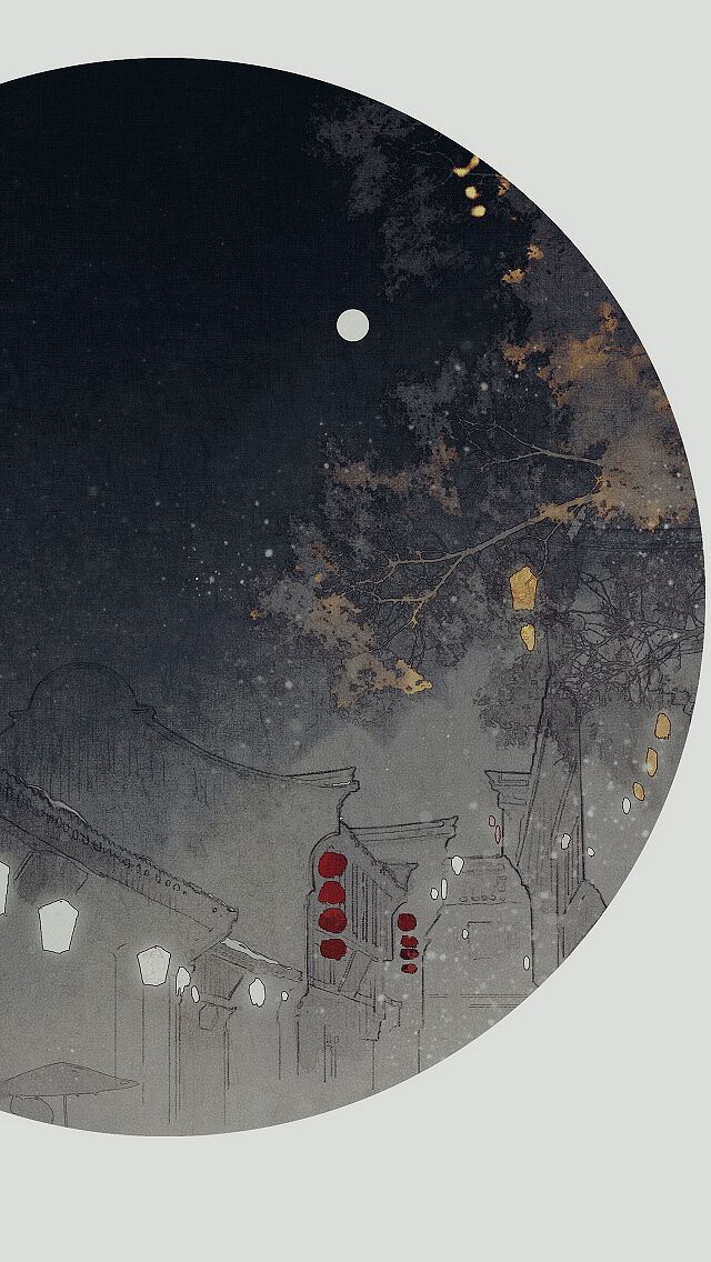 古韻意境之美手機壁紙，淡雅半圓畫面古風圖片