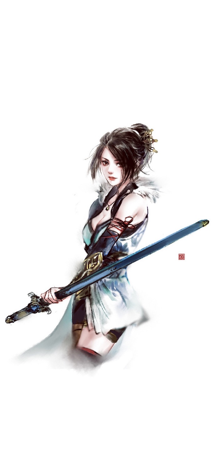 簡(jiǎn)約古風(fēng)女子手機(jī)壁紙圖，唯美古風(fēng)女子圖片