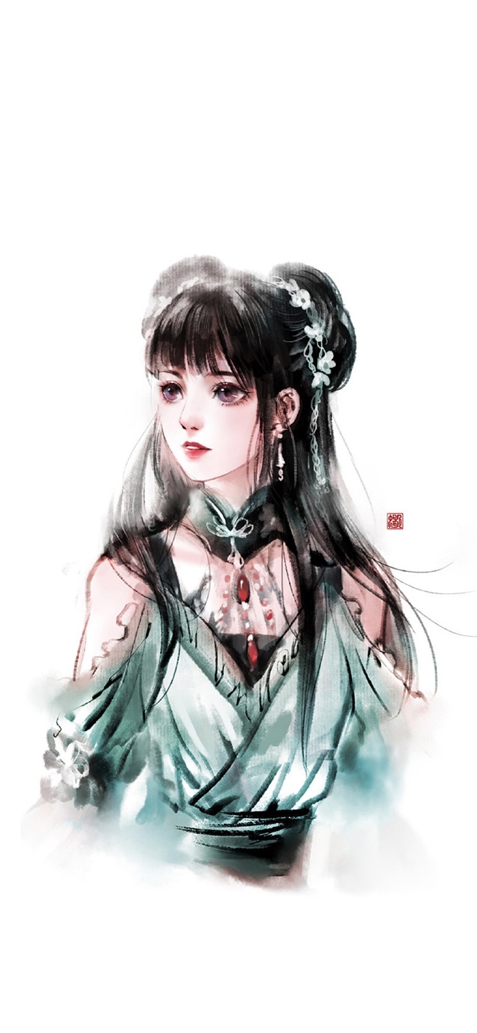 簡(jiǎn)約古風(fēng)女子手機(jī)壁紙圖，唯美古風(fēng)女子圖片