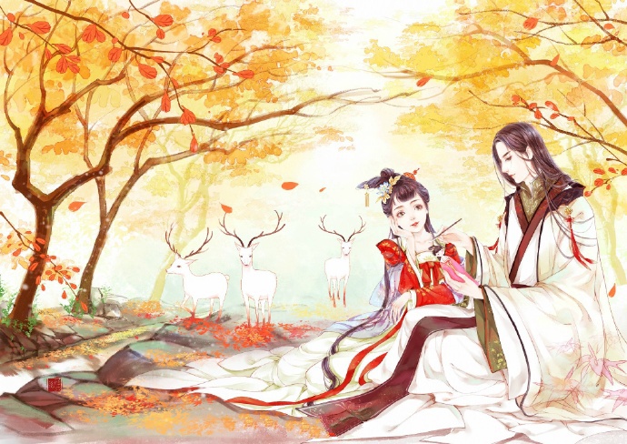 超甜的古風情侶圖集，清新唯美古風圖片（19張）