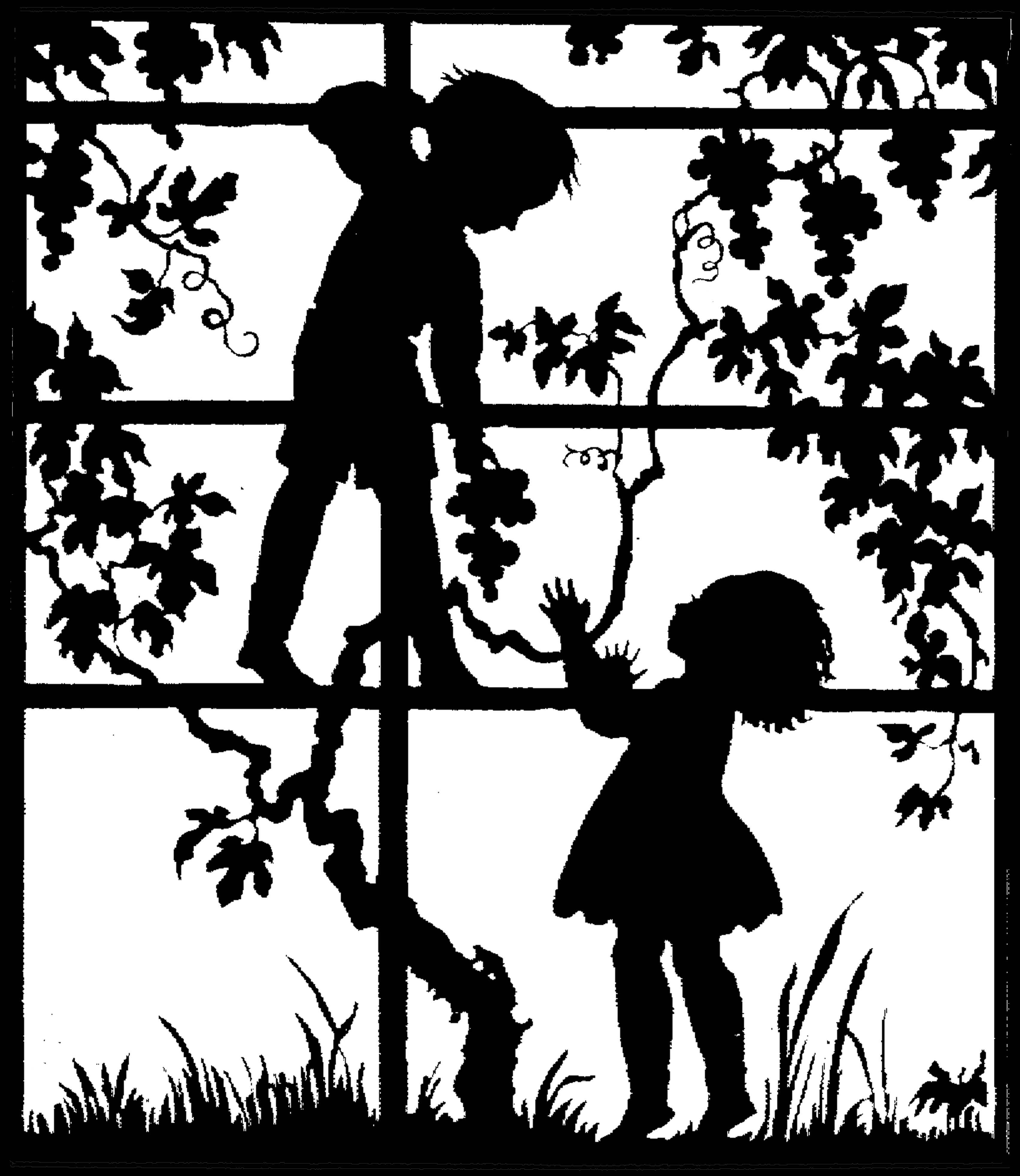 黑白童趣剪紙(26張)，西方剪影作品欣賞